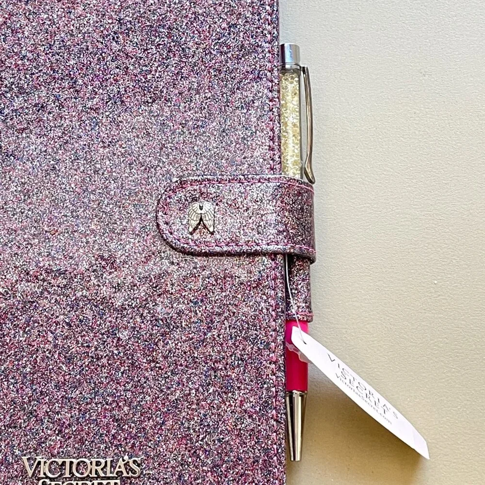New Victoria's Secret Glitter Angel Wing Notebook with Pen Set Journal Diary NWT
